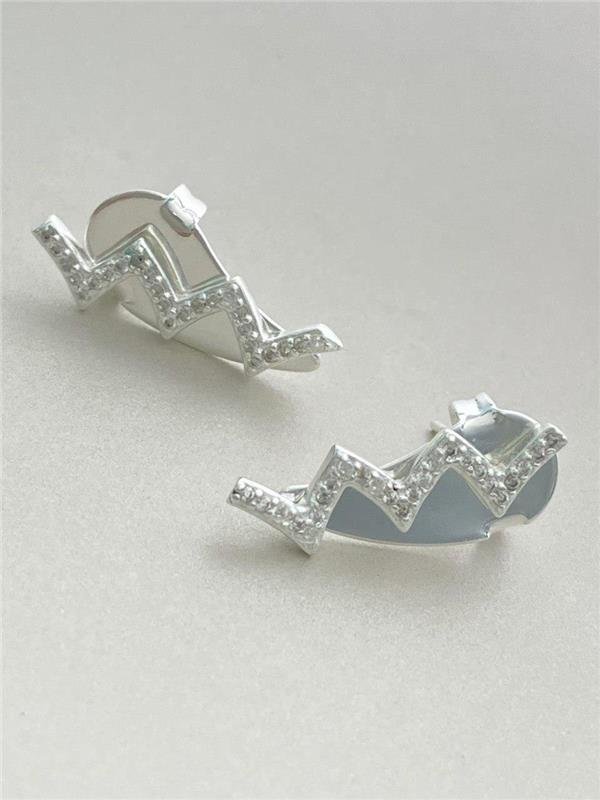 EARCUFF ZIG ZAG COM ZIRCÔNIA