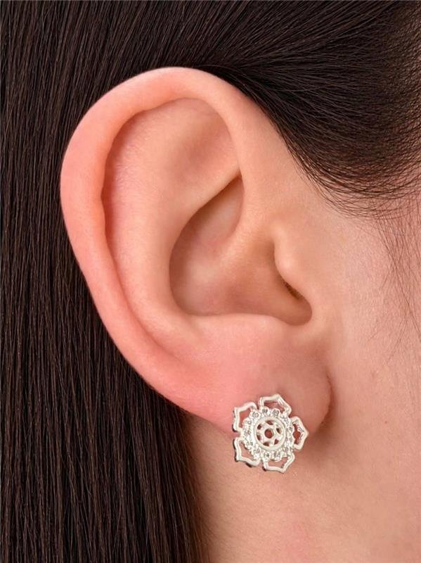 BRINCO FLOR COM ZIRCÔNIA 1CM