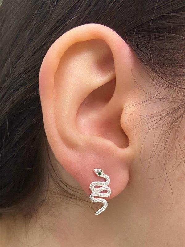 BRINCO SERPENTE C/TEXTURA E ZIRCÔNIA