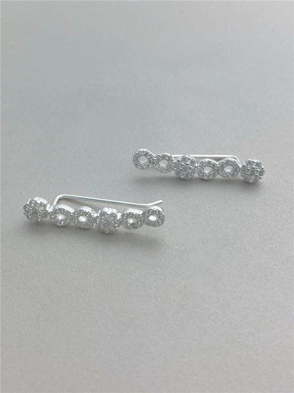 BRINCO EARCUFF FLOR/INFINITO CRAVEJADO 2,5CM