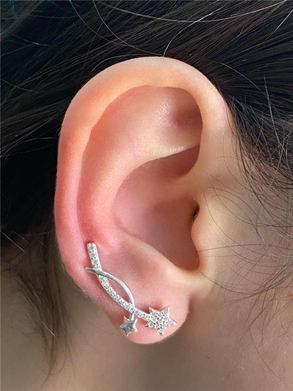 EARCUFF ESTRELA CADENTE CRAVEJADO