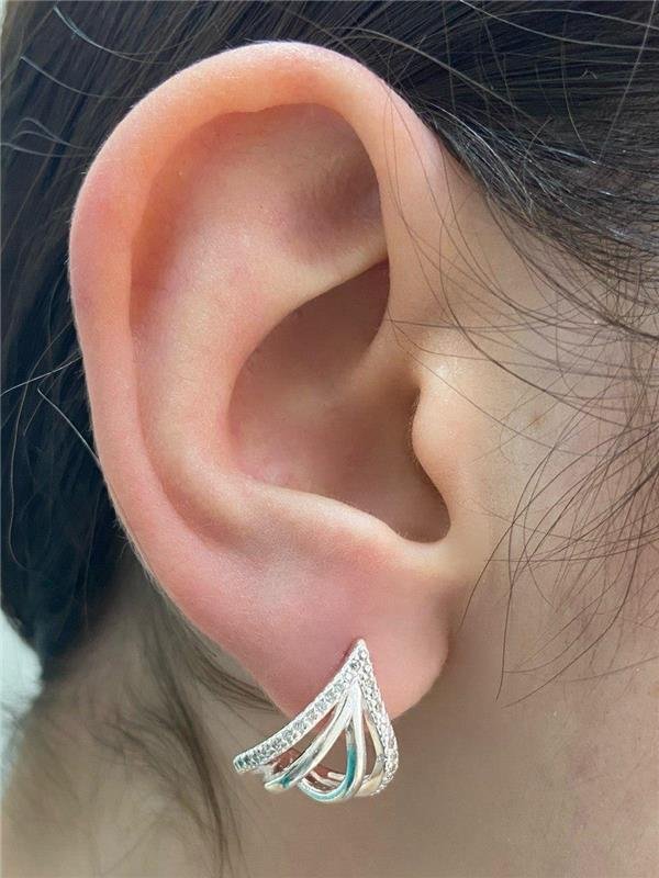 BRINCO EARJECKET FIO LISO E ZIRCÔNIA