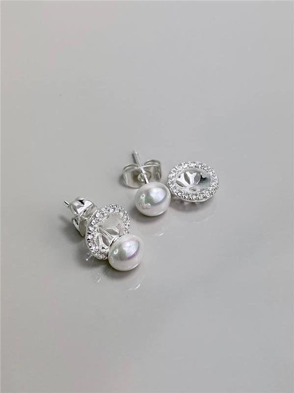 BRINCO PÉROLA BASE REMOVÍVEL C/ZIRCÔNIA