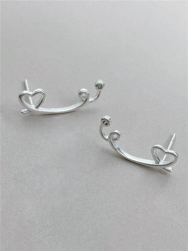 BRINCO EARCUFF FIO CORAÇÃO C/PONTO LUZ 2CM