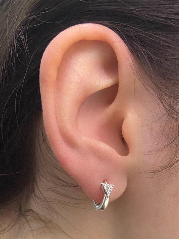 BRINCO ARGOLA TRIÂNGULO CRAVEJADO