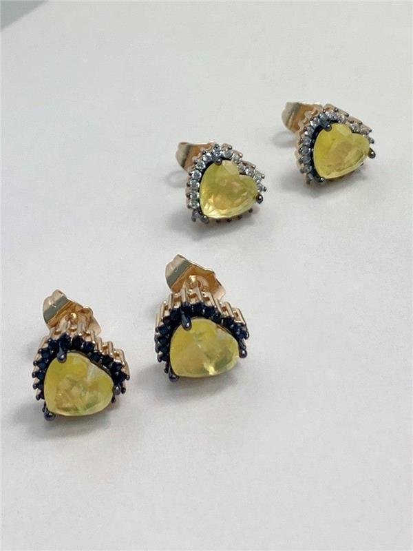 BRINCO CORAÇÃO PONTO AMARELO