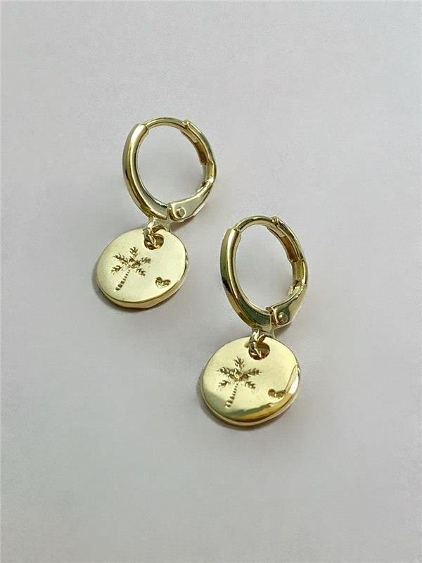 BRINCO ARGOLA MEDALHA COQUEIRO