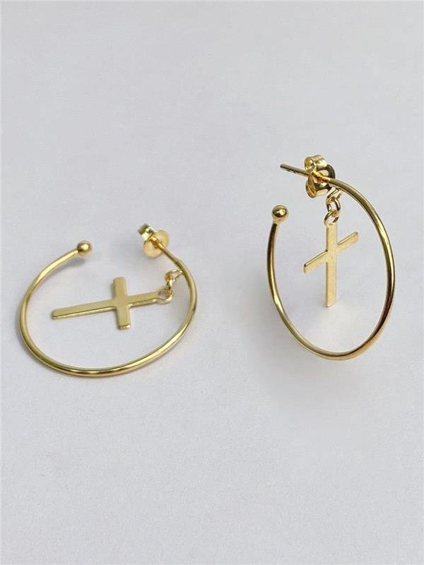 ARGOLA COM PINGENTE CRUZ 