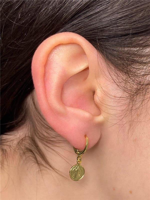 BRINCO ARGOLA PINGENTE SÃO BENTO