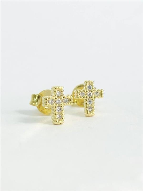 BRINCO MINI CRUZ COM ZIRCÔNIA