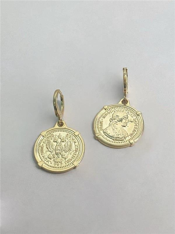 BRINCO ARGOLA PINGENTE MOEDA