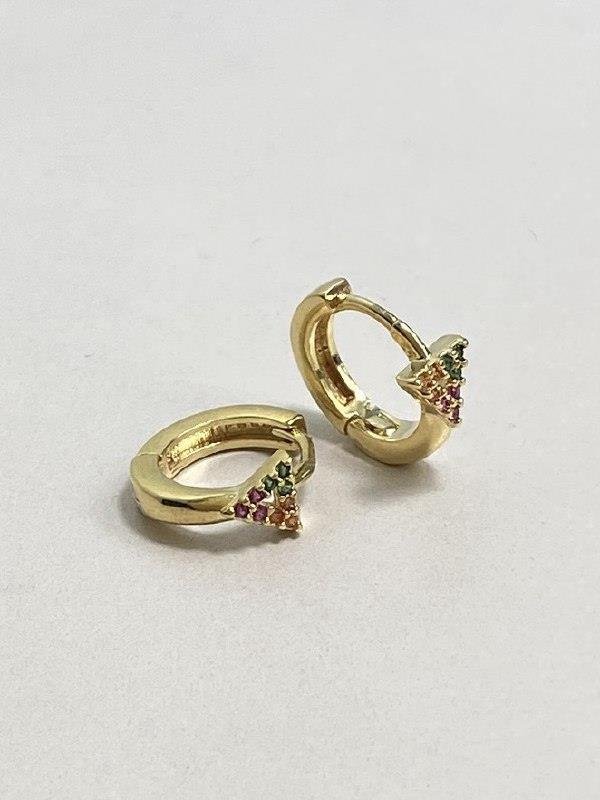 BRINCO DR ARGOLA TRIÂNGULO MIX COLOR 