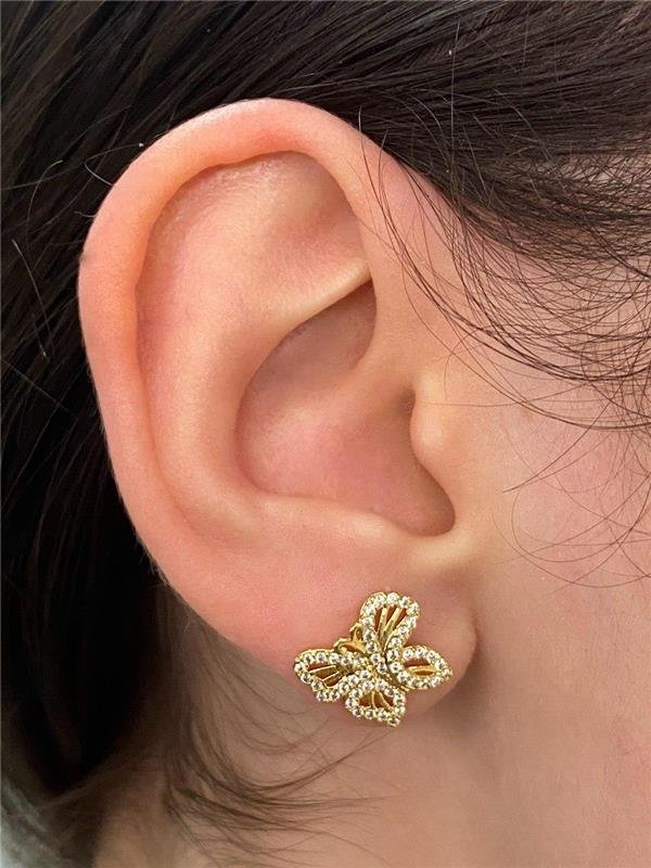 BRINCO BORBOLETA CRAVEJADO