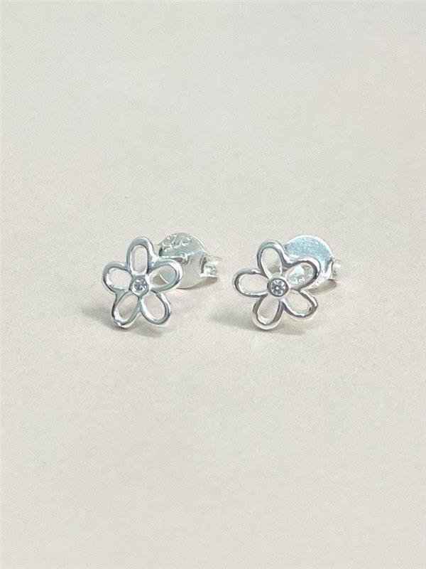 BRINCO FLORZINHA VAZADO COM ZIRCÔNIA CENTRAL