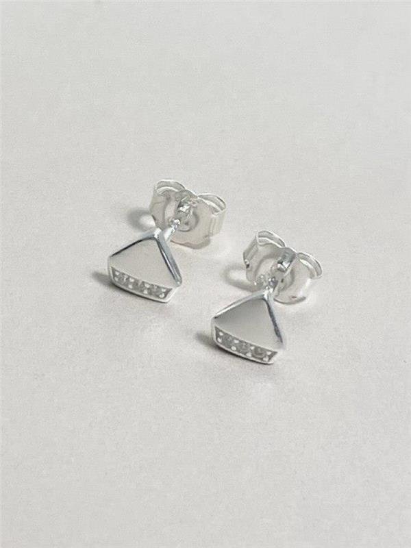 BRINCO INFANTIL MINI DIAMANTE LISO E ZIRCÔNIA