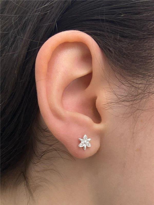 BRINCO INFANTIL MINI FLOR C/ZIRCÔNIA