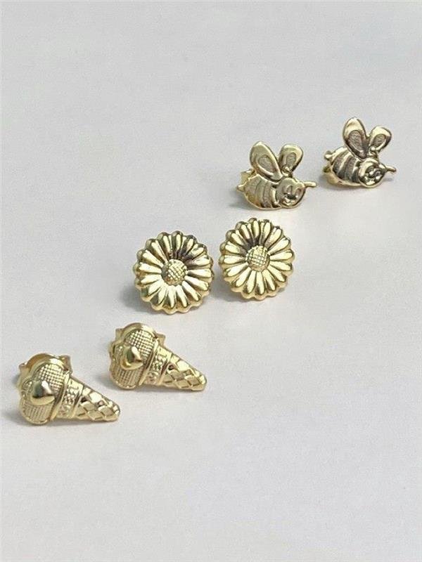 BRINCO TRIO SORVETE/FLOR/ABELHA