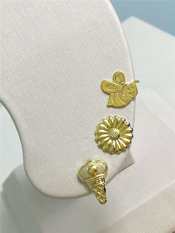 BRINCO TRIO SORVETE/FLOR/ABELHA