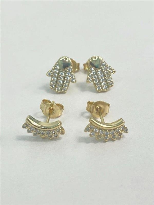 BRINCO DUPLO MÃO/EARCUFF COM ZIRCÔNIA