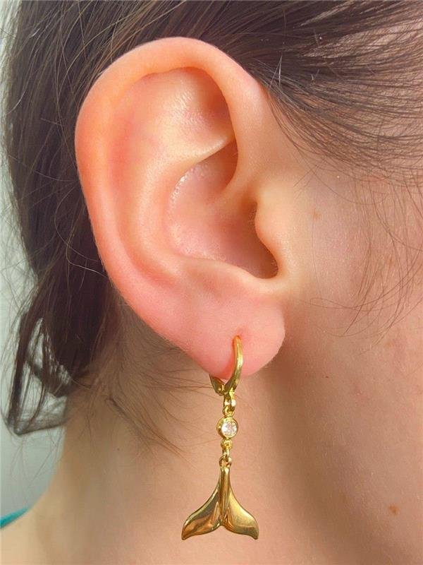 BRINCO ARGOLINHA CAUDA DE SEREIA PONTO LUZ