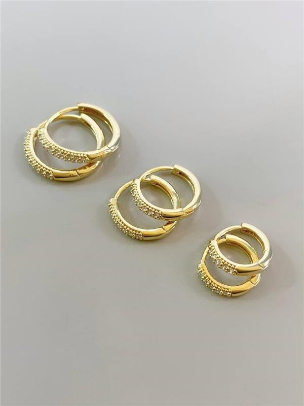 BRINCO TRIO ARGOLINHA FIO C/ZIRCÔNIA