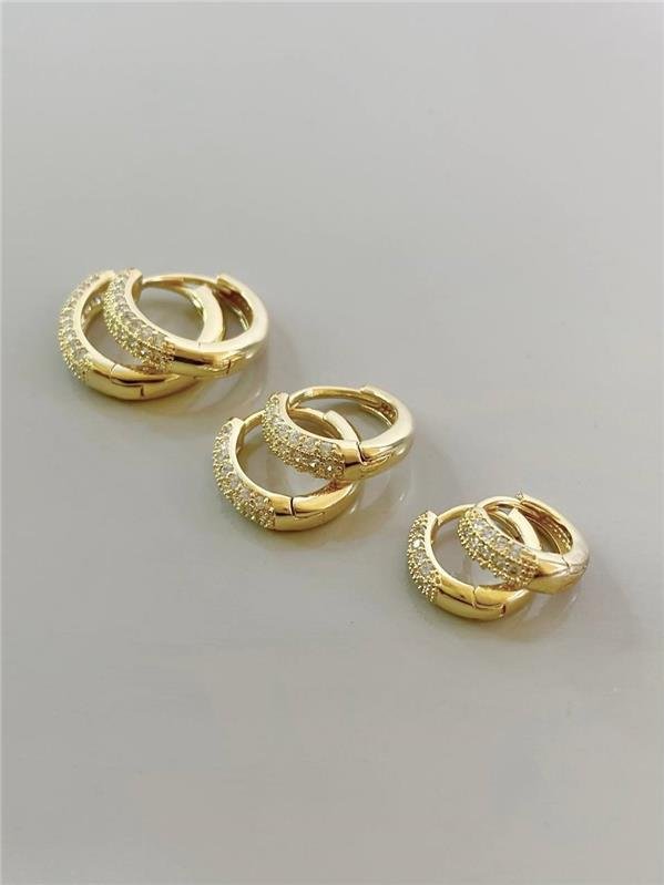 BRINCO TRIO ARGOLINHA C/ZIRCÔNIA