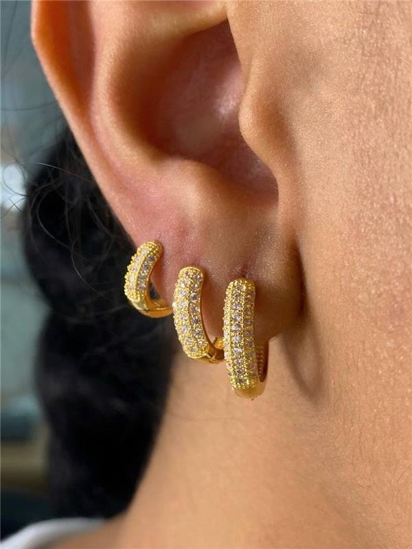 BRINCO TRIO ARGOLINHA C/ZIRCÔNIA