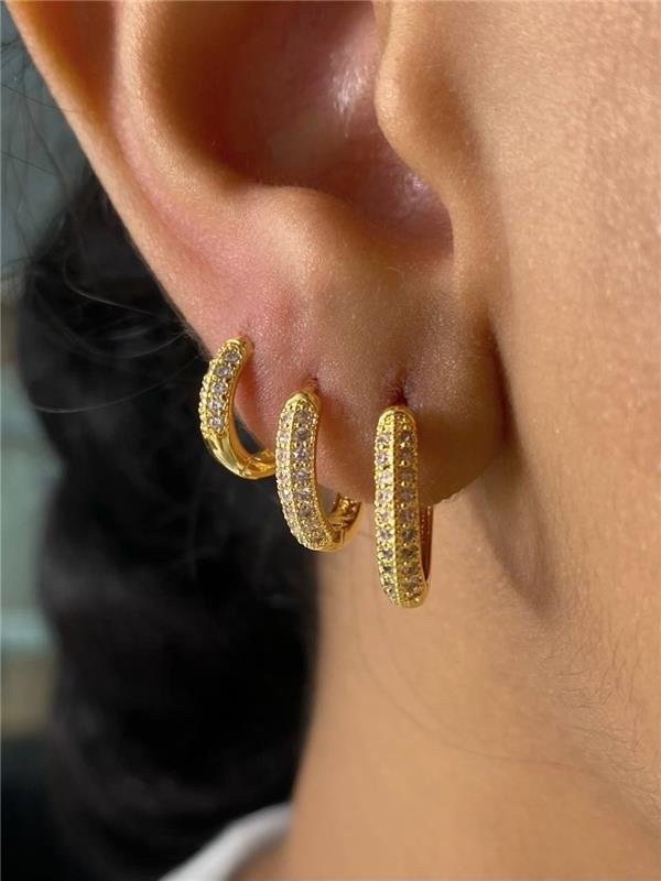 BRINCO TRIO ARGOLINHA C/ZIRCÔNIA