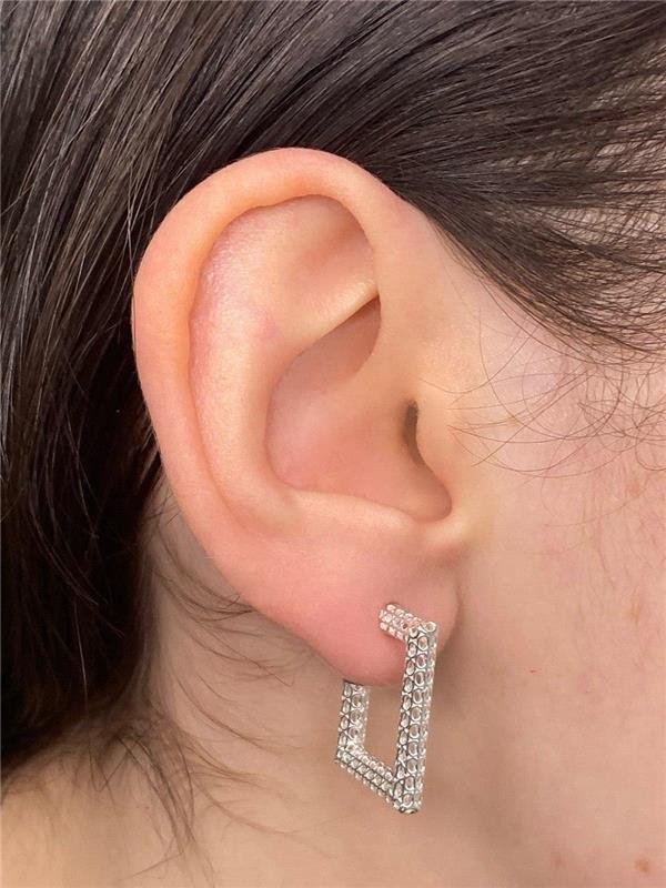 BRINCO ARGOLA RETÂNGULO G RENDA ITALIANA