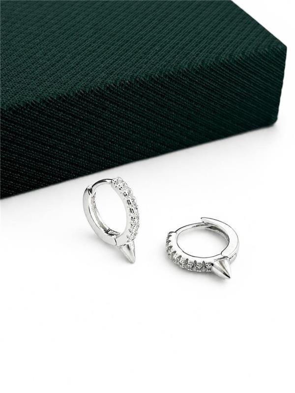 BRINCO ARGOLINHA/PINO COM ZIRCÔNIA 1,3CM