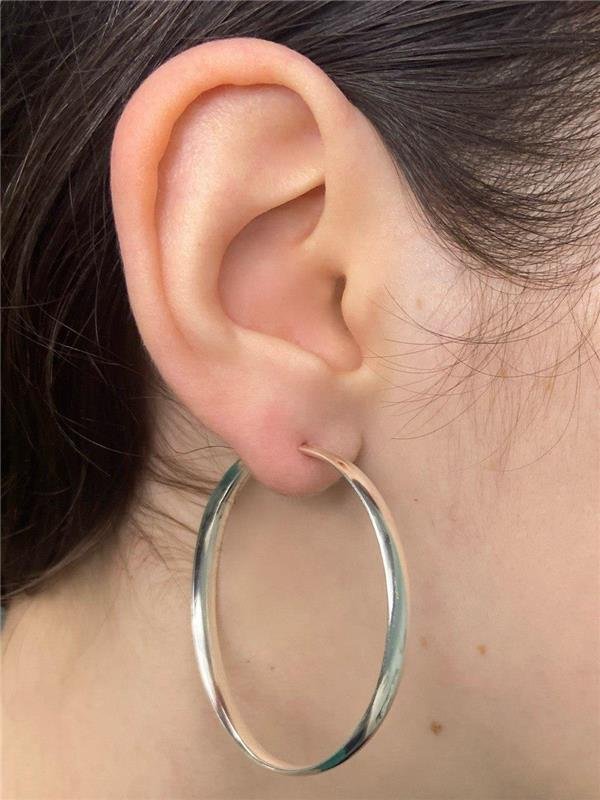 BRINCO ARGOLA TUBO ACHATADO 4MM 4,6CM