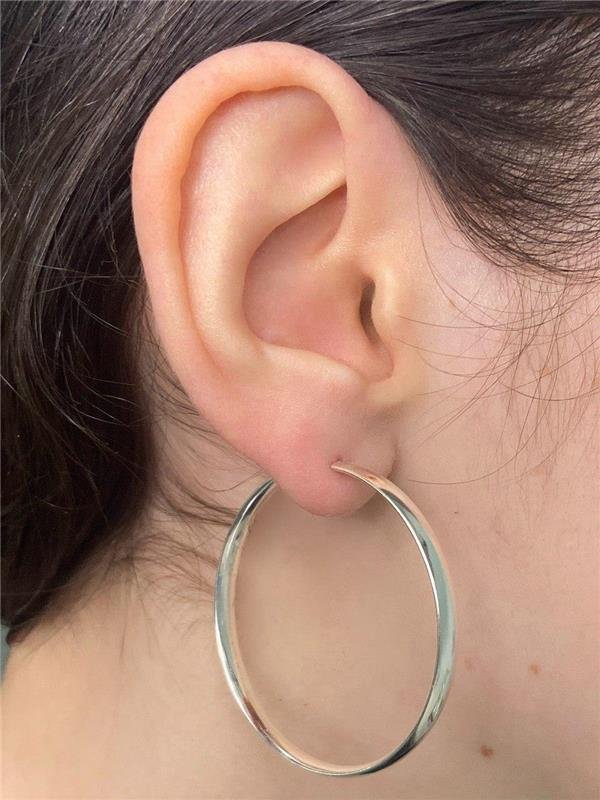 BRINCO ARGOLA TUBO ACHATADO 4MM 4CM