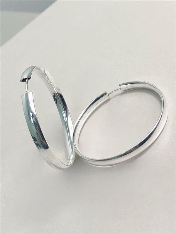 BRINCO ARGOLA TUBO ACHATADO 4MM 3,5CM