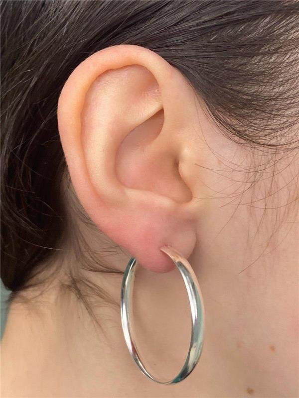 BRINCO ARGOLA TUBO ACHATADO 4MM 3,5CM