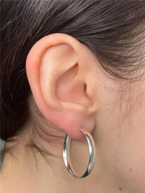 BRINCO ARGOLA TUBO ACHATADO 4MM 2,7CM