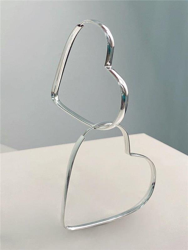 BRINCO ARGOLA CORAÇÃO TUBO ACHATADO 4MM 4,5CM