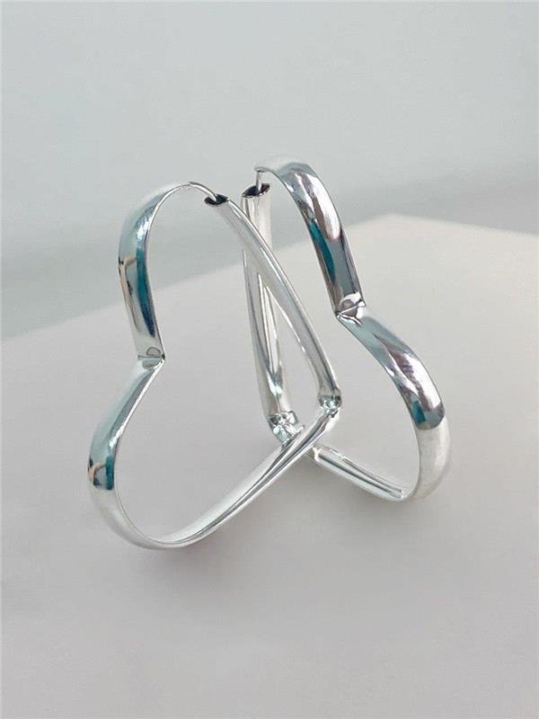 BRINCO ARGOLA CORAÇÃO TUBO ACHATADO 4MM 4CM