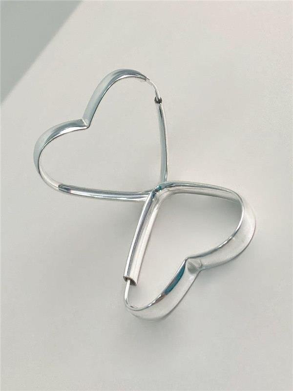 BRINCO ARGOLA CORAÇÃO TUBO ACHATADO 4MM 2,7CM