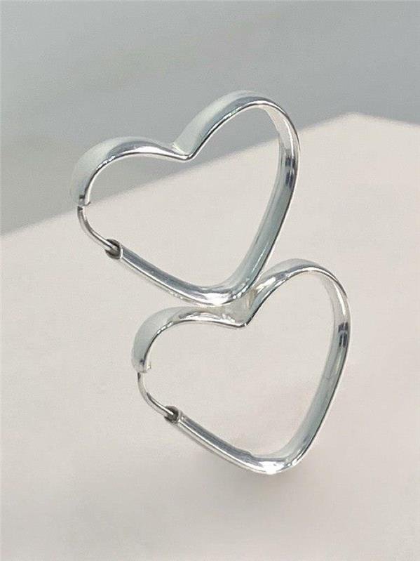 BRINCO ARGOLA CORAÇÃO TUBO ACHATADO 4MM 2CM