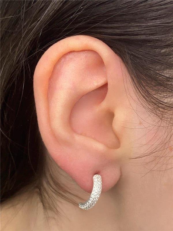 BRINCO MEIA ARGOLA CRAVEJADA