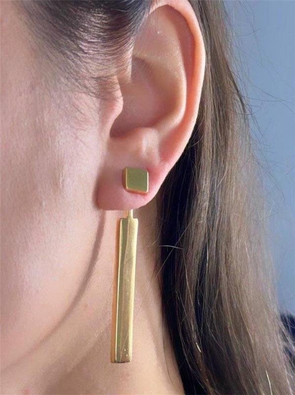 BRINCO QUADRADO PINGENTE RETÂNGULAR