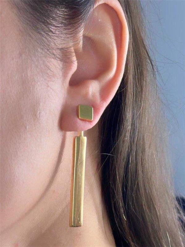 BRINCO QUADRADO PINGENTE RETÂNGULAR