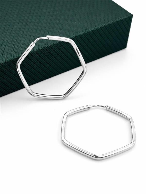 BRINCO ARGOLA SEXTAVADO FIO QUADRADO 2,5CM