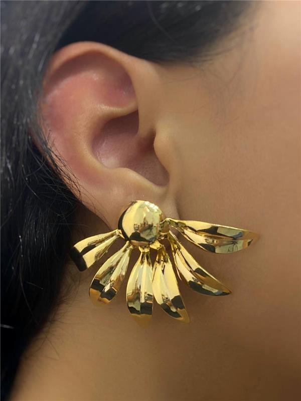 BRINCO MEIA FLOR LISA