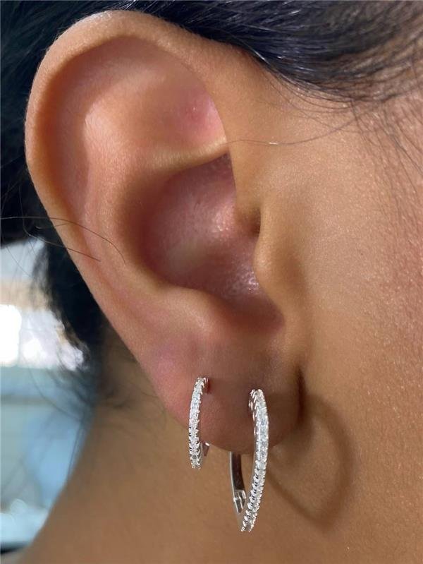 BRINCO DUPLO CORAÇÃO C/ZIRCÔNIA