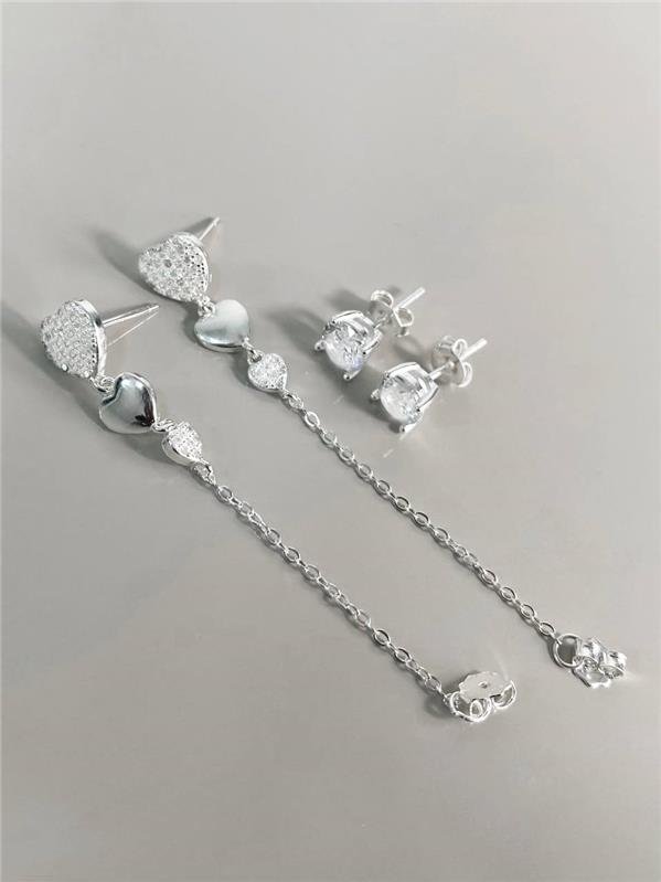 BRINCO DUPLO CORAÇÃO E PONTO LUZ