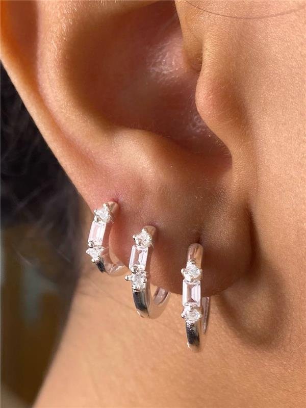 BRINCO TRIO ARGOLA C/ZIRCÔNIA