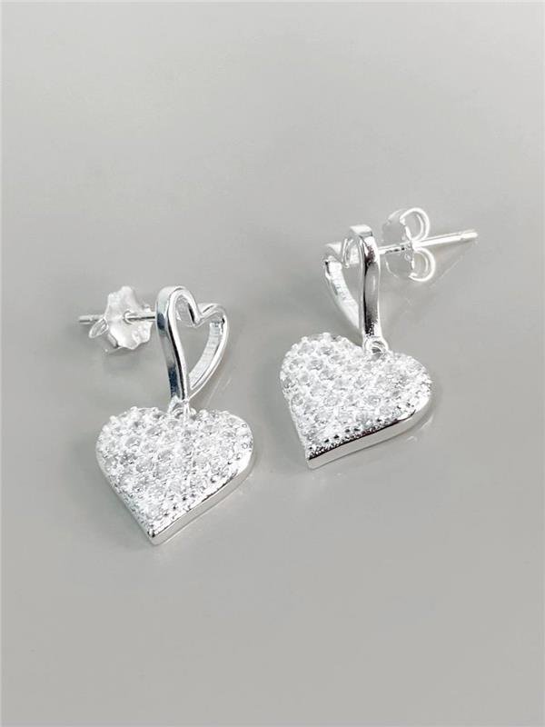 BRINCO PINGENTE CORAÇÃO CRAVEJADO