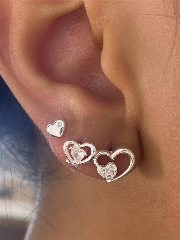 BRINCO TRIO CORAÇÃO C/PONTO LUZ