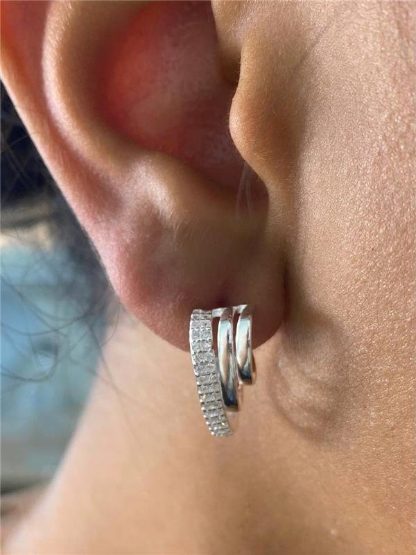 BRINCO 3 FIOS OVAL LISO E ZIRCÔNIA